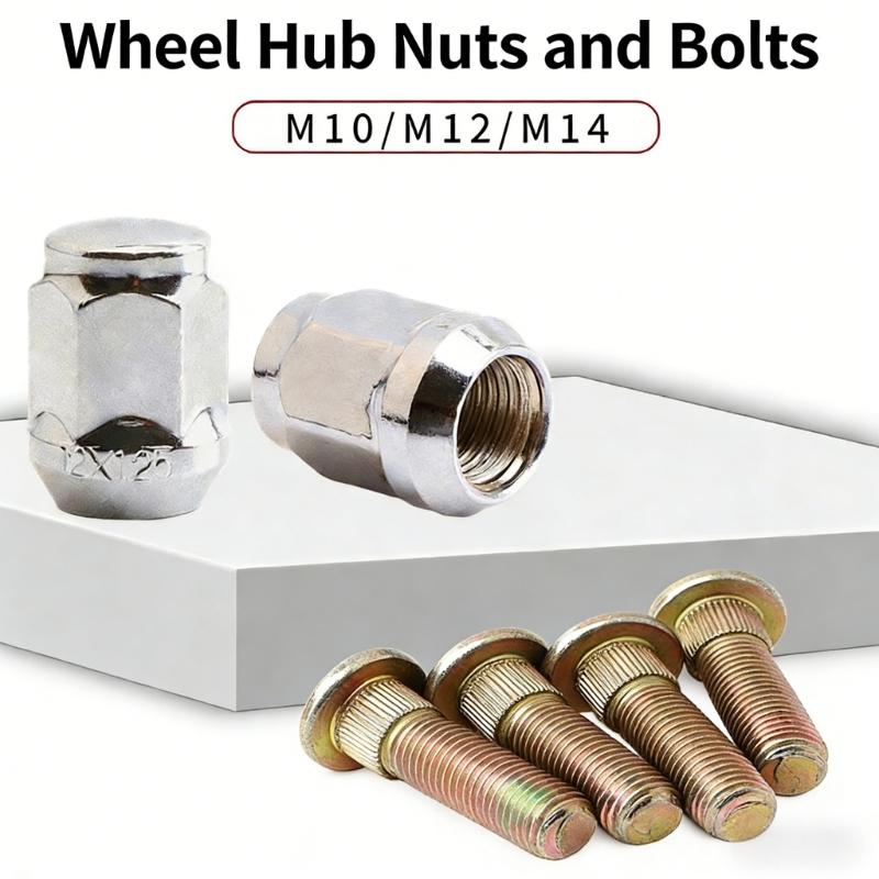 Premium M10 Lug Nut Motorcycle Wheel Screws Heavy Duty M10x1 25 Splines Lug Bolt for Go Kart Bike & Utility Vehicle