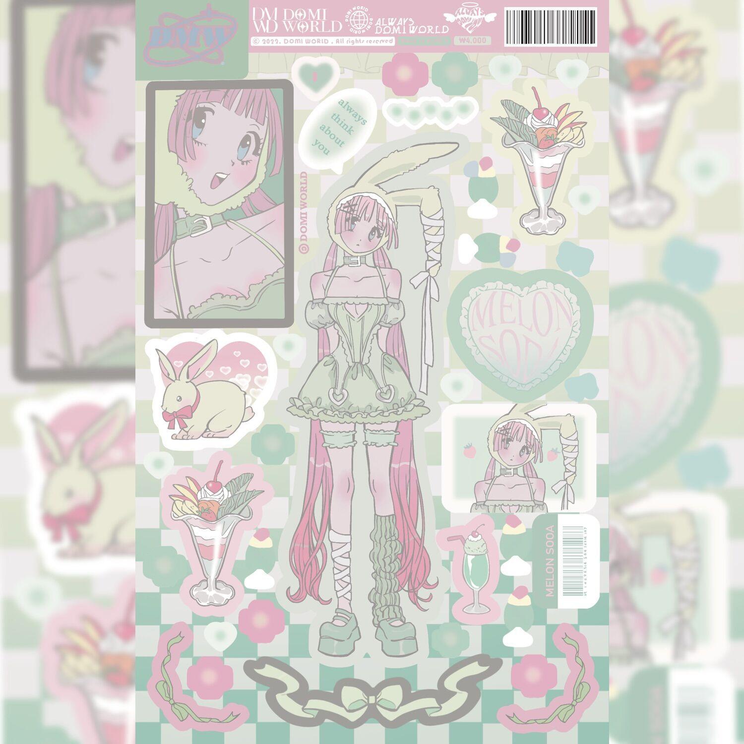 

Корейские популярные наклейки с персонажами Sweet Asia Wind Ins Korean Anime Girl Handbook Material Goo Card Stickers