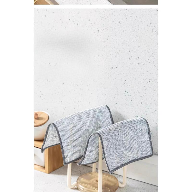 

Серебряная проволочная салфетка Стальная проволочная салфетка Безмасляная салфетка Кухонная плита Мытье посуды и мытье кастрюль 2pcs