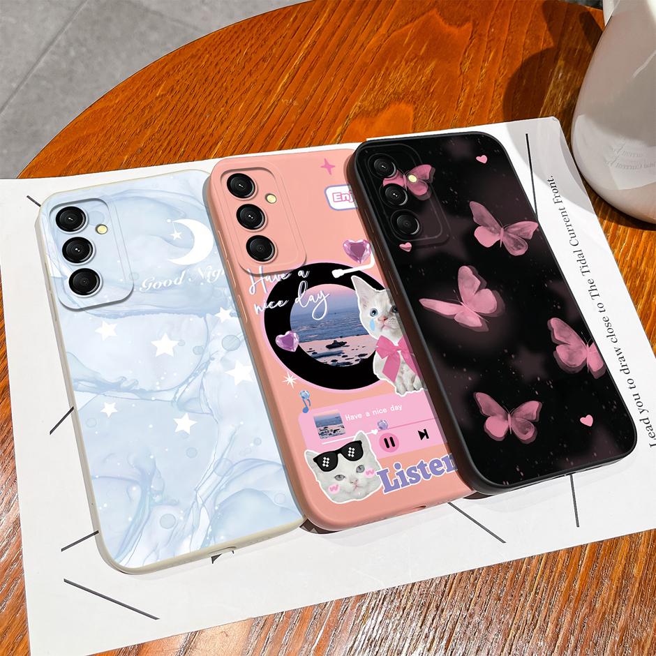 Case For Samsung Galaxy M23 M33 M35 M53 5G Fashion Black Coconut Tree Silicone Soft Cover SamsungM23 M 33 M35 M53 5G Funda Shell