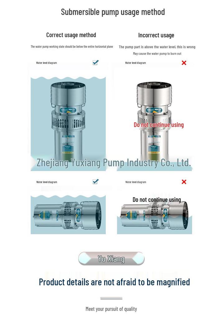 Portable Stainless Steel Submersible Pump with Large Flow for Seawater Aquaculture and Flood Control