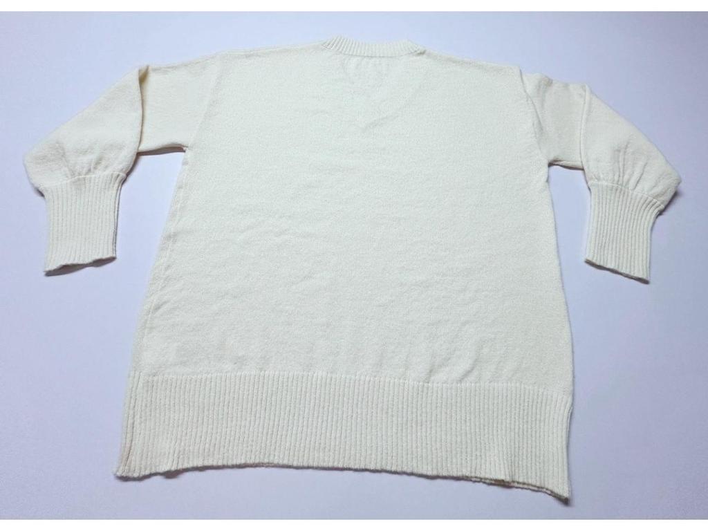 Spring 2026 Korean Style V-neck Knit Lantern Sleeve Sweater - Casual Miumiu Women’s Fashion
