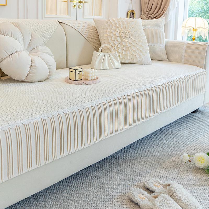 Sofa Kissen Vier Jahreszeiten Universal Einfach Modern Sattelbezug Bezug Rutschfeste Sitzkissen Herbst und Winter Bezug Handtuch