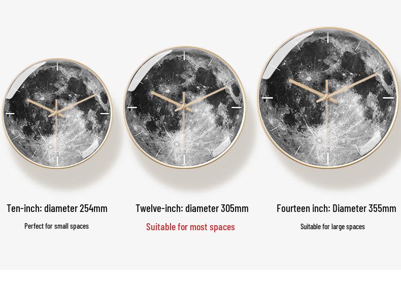 Moonstone Quartz Wall Clock - Silent, Artistic Design with Automatic Time Sync for Living Room