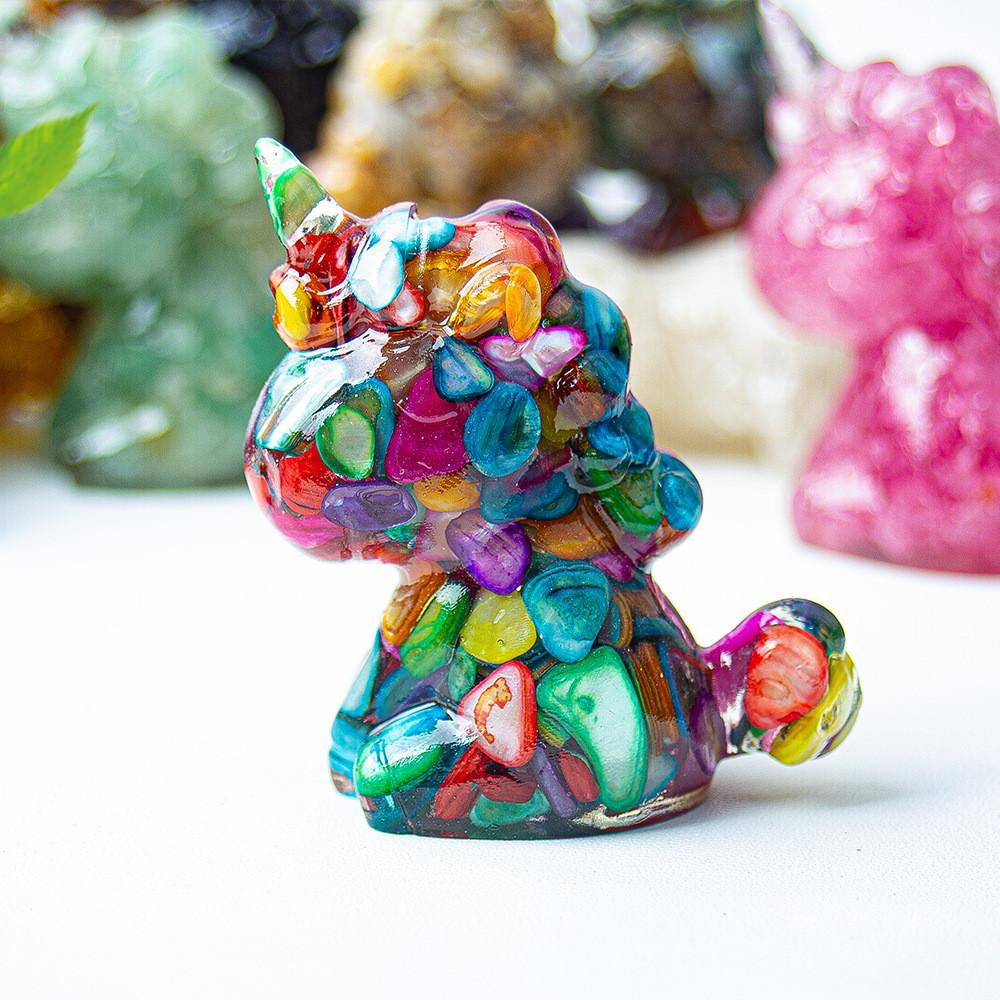 Unicorn Resin Figurine With Handcrafted Crystal Texture For Home Decor And Giftgiving