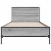 Bed Frame Gray Sonoma 90x200 cm Particleboard and Metal