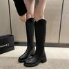 Long boots women's autumn 2025 new thick heel small women's boots thick sole but knee knight boots high boots