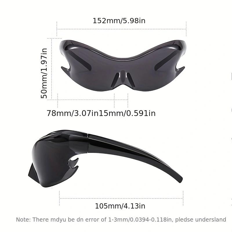 Gafas de sol deportivas de moda estilo punk Y2k para hombre, estilo hip-hop, de lujo, de una sola pieza, sin montura, envolventes, no polarizadas.
