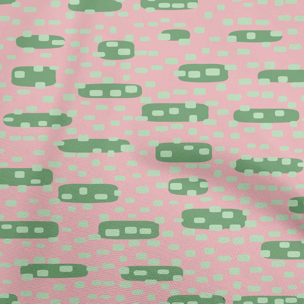 oneOone Cotton Flex Beige Fabric Geometric Rounded Rectangle Sewing Material Print Fabric By The Yard 40 Inch