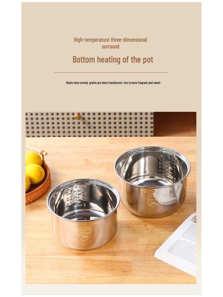 304 Stainless Steel Non-Stick Pressure Rice Cooker with Double-Bottom Inner Pot