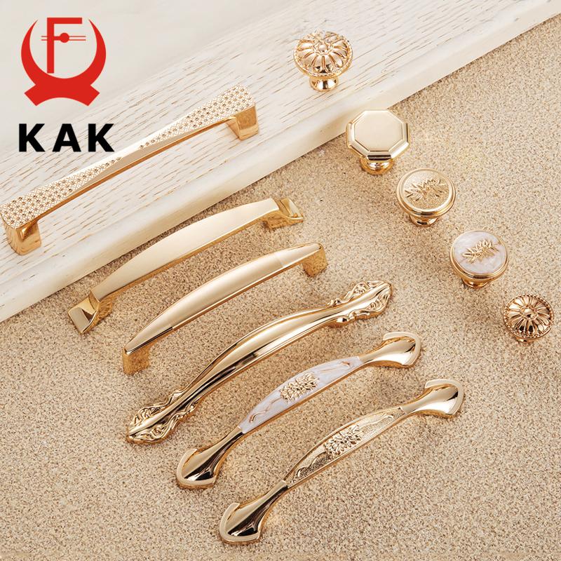 KAK Maniglie per Porte Color Oro Champagne Maniglia per Armadi in Lega di Zinco Pomelli per Cassetti Tiranti per Armadi Europei Maniglia per Cucina Ferramenta per Mobili