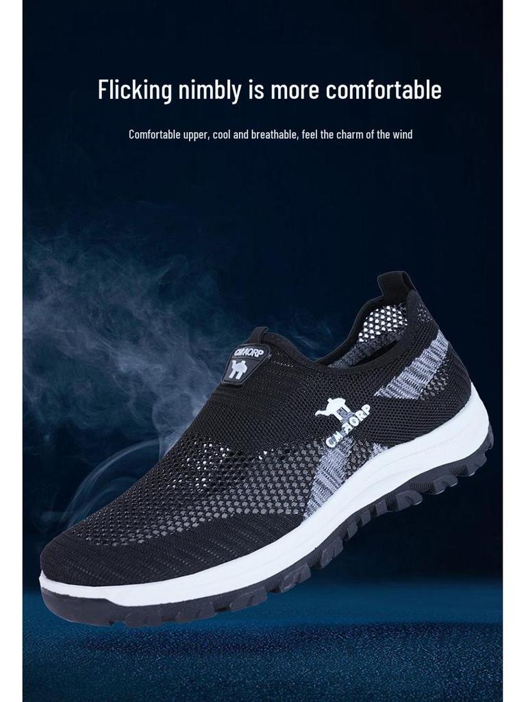 Men's Summer Breathable Slip-On Lightweight Mesh Running & Hiking Shoes.