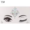 Fashion Colorful 3D Crystal Temporary Tattoo Face Gems Jewels Rhinestone Glitter Adhesive Stickers Festival Body Facial Decor