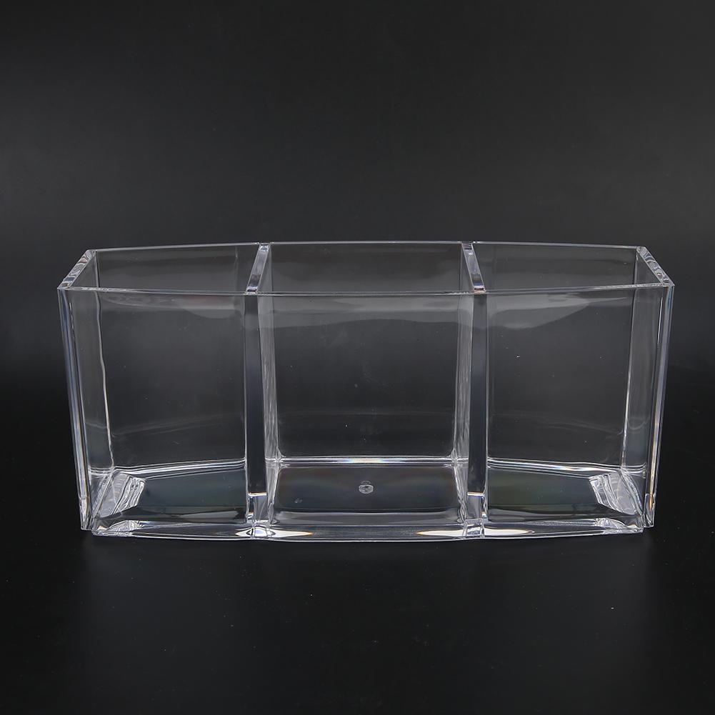 

Desktop Acrylic Rectangle Shape Makeup Brush Holder Organizer Storage Box