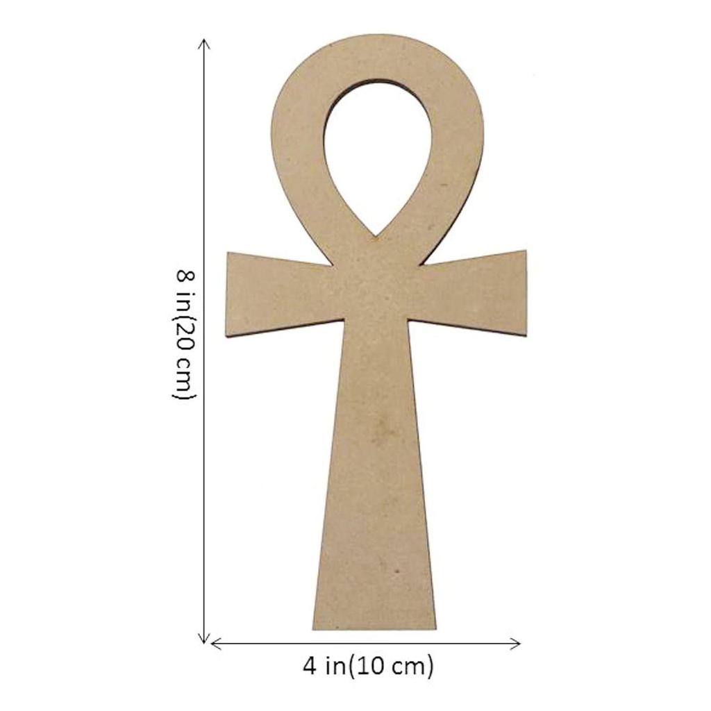 Wandbehang aus Holz, lasergeschnitten: Ankh-Kreuz, Unvollendet