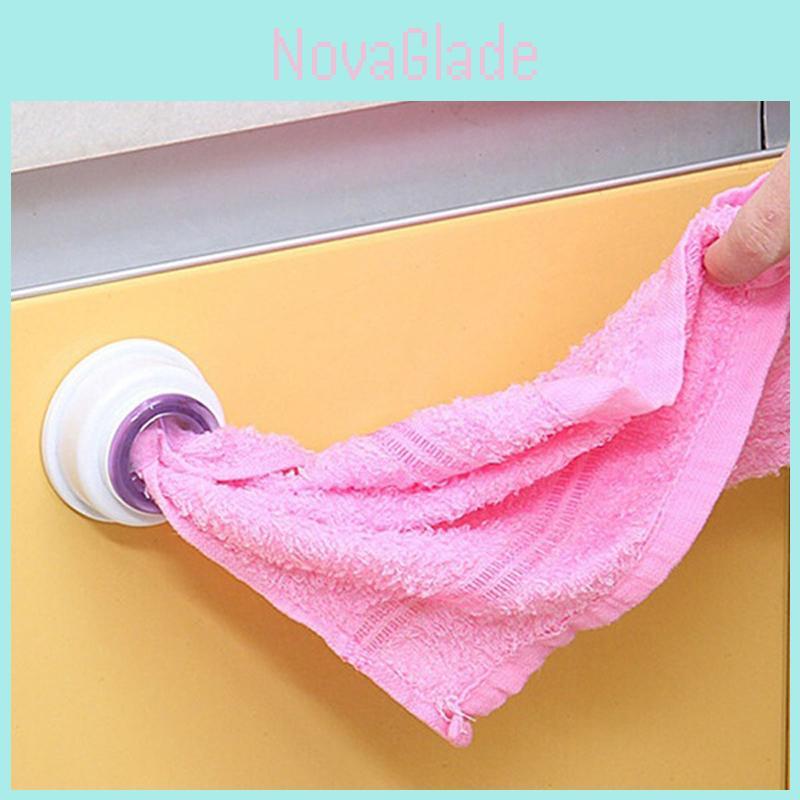 Classic Design Adhesive Towel Holder Clip Storage Hook For Kitchen And Bathroom Use