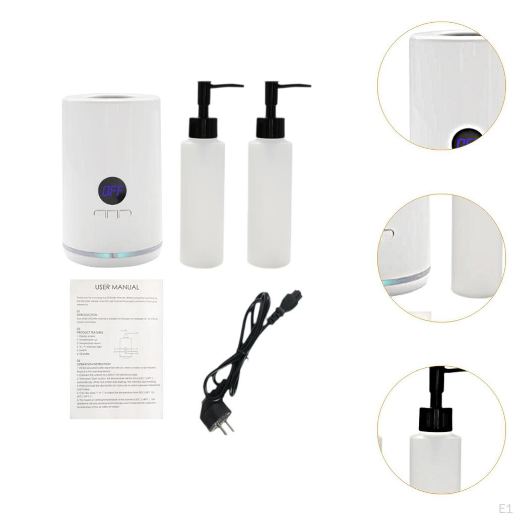 Single Bottle Massage Oil Heater with Bottles Accessories Warmer White