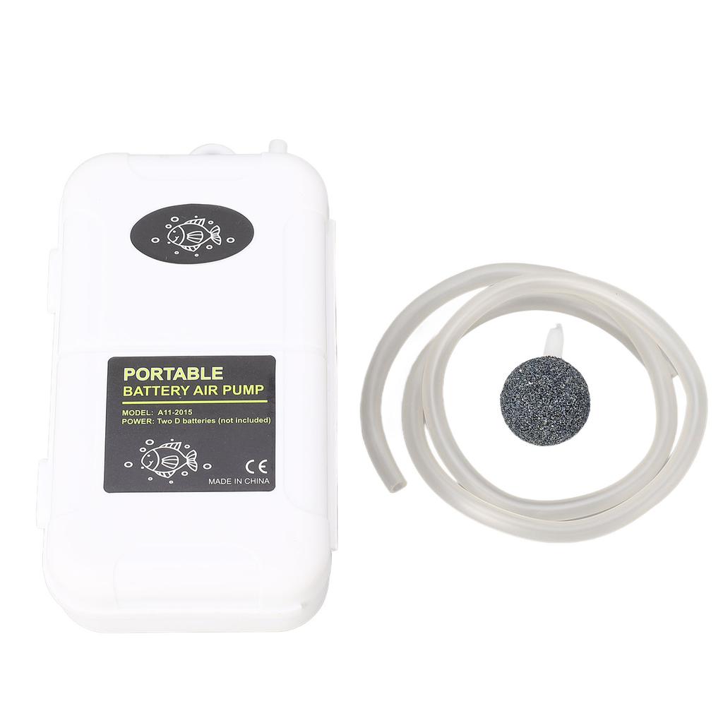 Akvaryum Oksijen Pompası 5W Taşınabilir Balık Tankı Havalandırıcısı Hava Pompası 0,6m Hortumlu Balık Tankları İçin Dış Mekan