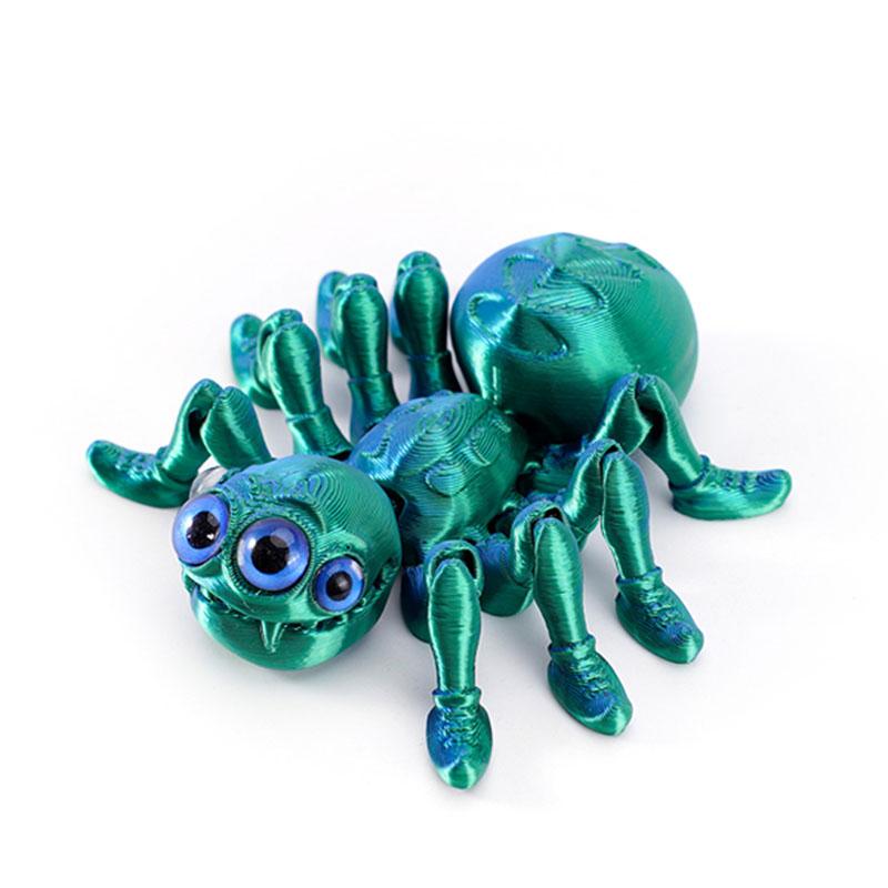 3D Printed Spider Animals Toy Realistic Colorful Spider Figurine Articulated Fidget Toy for Spider Lovers Halloween Home Decor