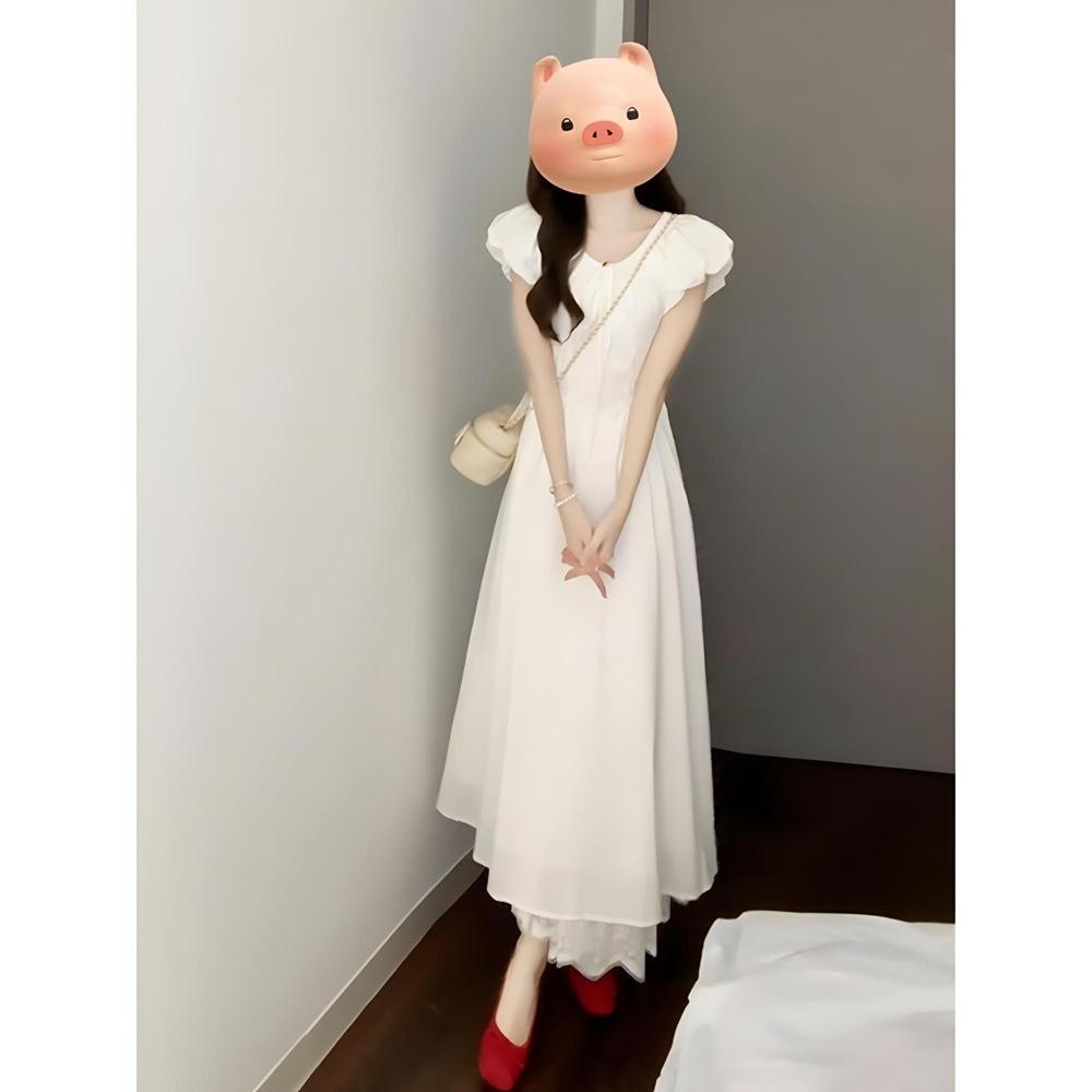 Čisté a krásné bílé šaty, dětské letní elegantní nové modely, populární letos, malé dlouhé šaty