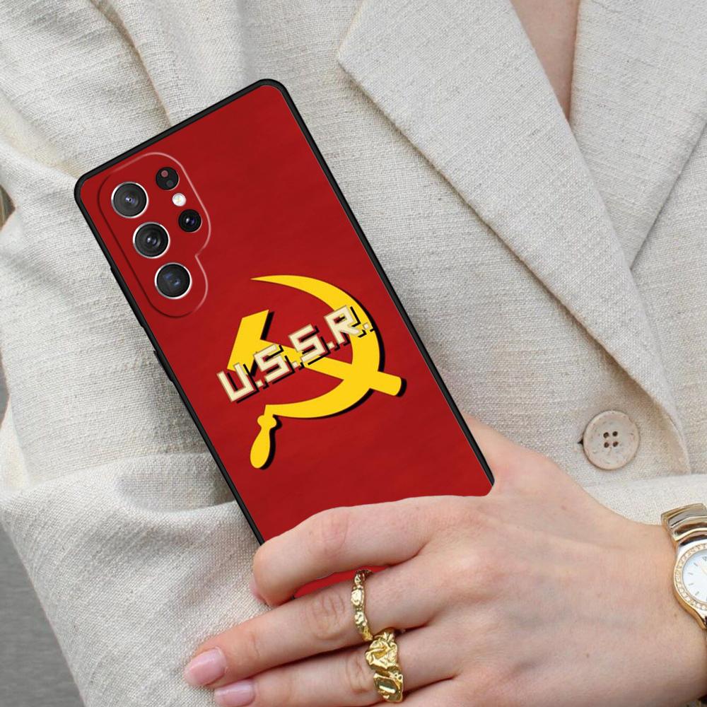 Soviet Union USSR Flag PRINT Cell Phone Case for Samsung Galaxy S26 Ultra S25 S24 S23 S22 S21 S20 Note10 Cover