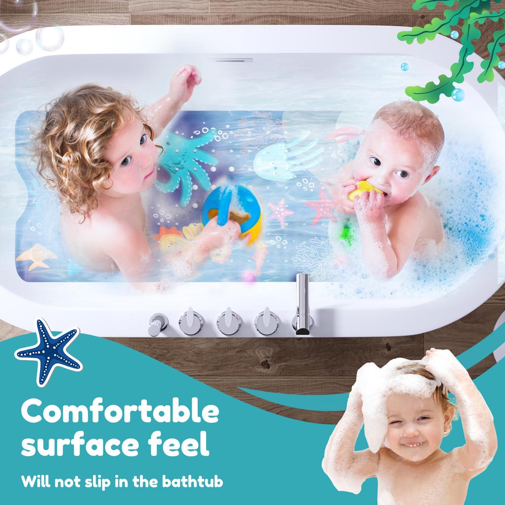 Baby Bath Mat Non Slip Bathtub Mat with Suction Cup and Drain Hole Machine Washable Shower Pad for Home Kitchen Bathroom Hotel