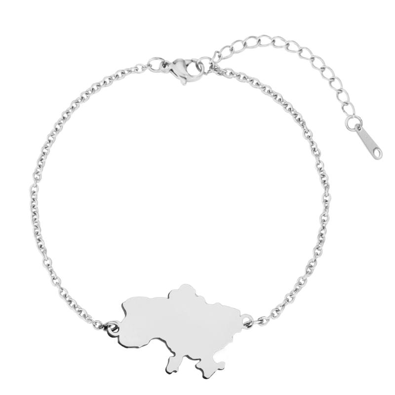 Ukraine Map Bracelets Pendant Bracelets Ukraine Flag Bracelets Ukraine Jewelry Chain Bracelets Stainless Steel Material