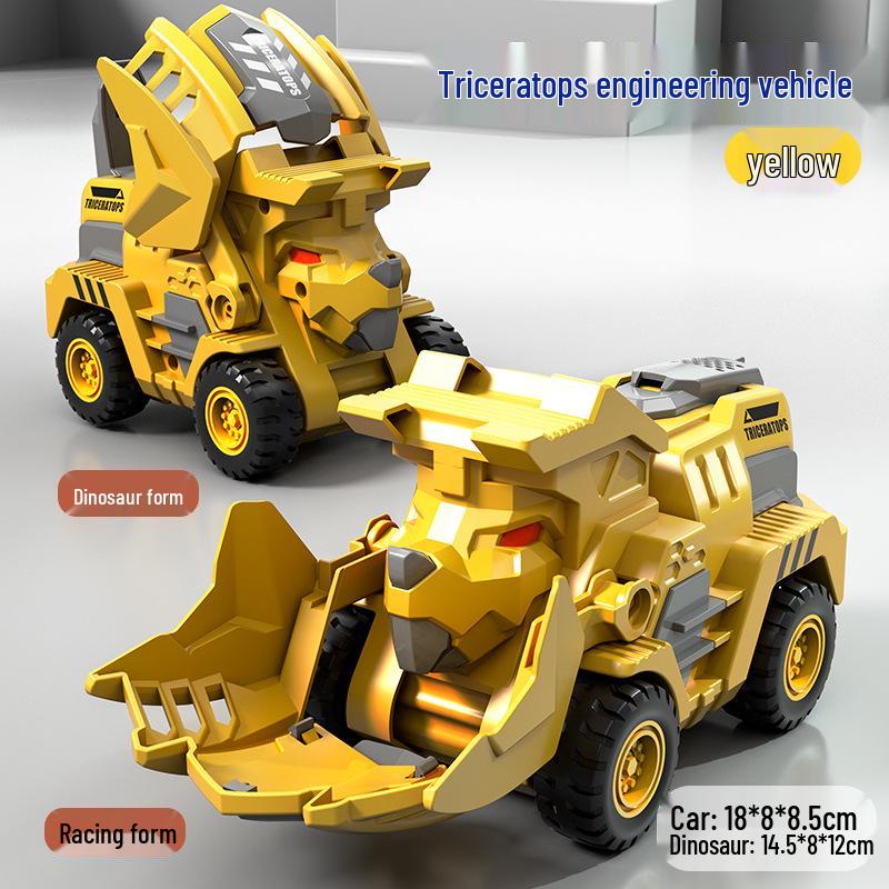 One-Key Transforming Bugatti Pull-Back Car Robot Toy