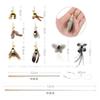 SONGWAY Cat Toys, Cat Teasers, Insects, Butterflies, Large Flying Bugs, 8 Pieces, with Fishing Rod
