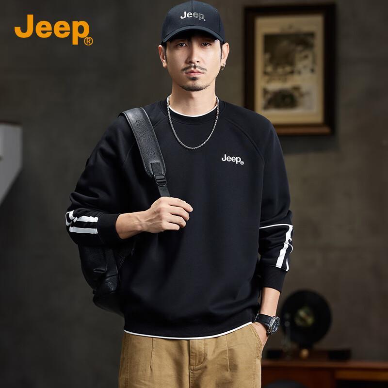 JEEP Men's Casual Embroidered Logo Sweatshirt