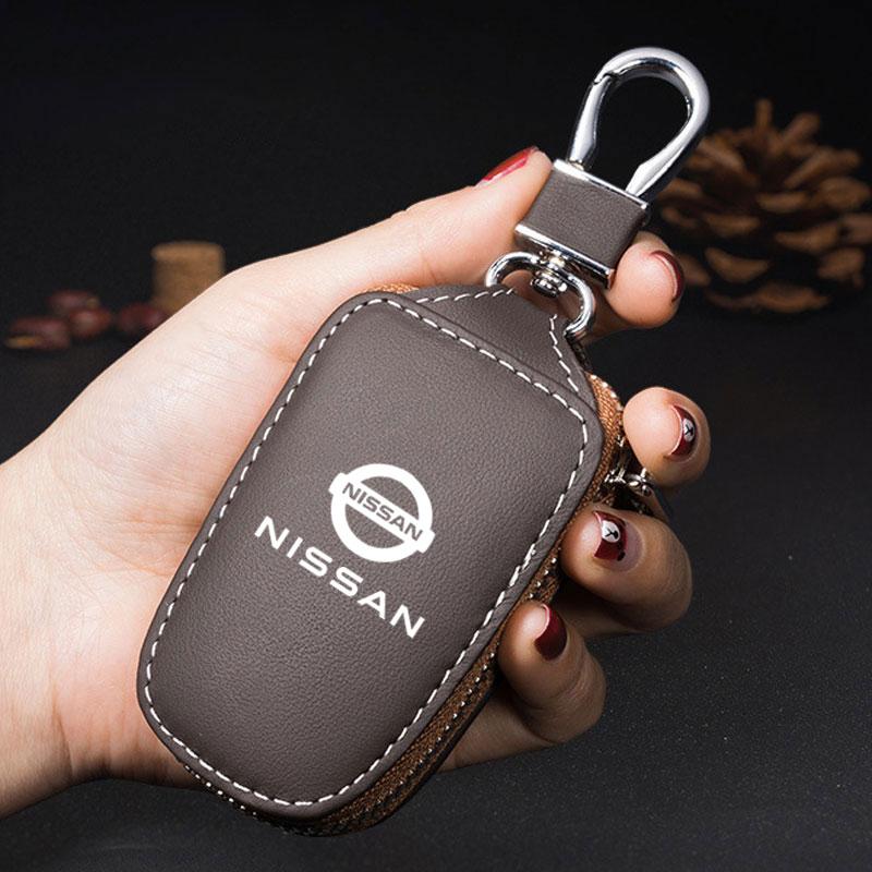 

Colorfast Premium Car Smart Keychain Case Scratch-resistant Dust-proof Car Accessories For Nissan pulsar Qashqai Leaf Frontier коричневий