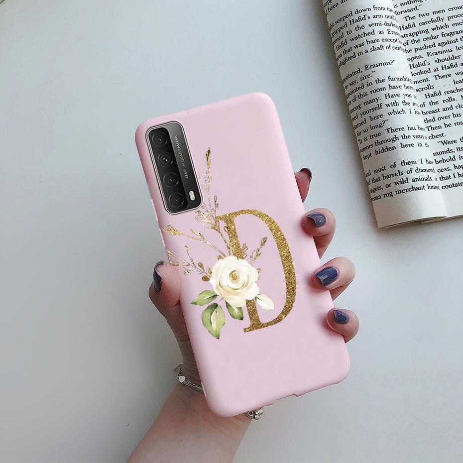 Fashion Flower Letters Shockproof Case For Huawei P Smart 2021 TPU Soft Cover For Huawei Y7A 2020 Y 7A Y7 A Phone Cases 6.67"