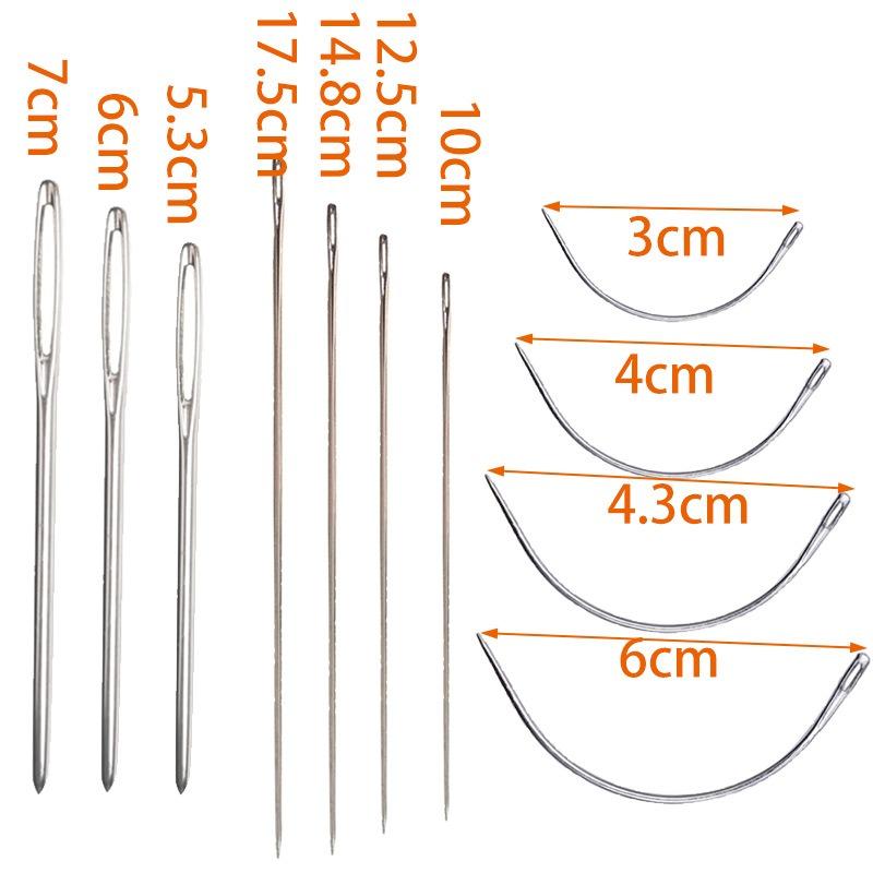 Sewing Curved Needle Leather Craft Sewing Accessories C Type Stitching Big Eye Needle Long Straight Needles Hand Repair Sewing