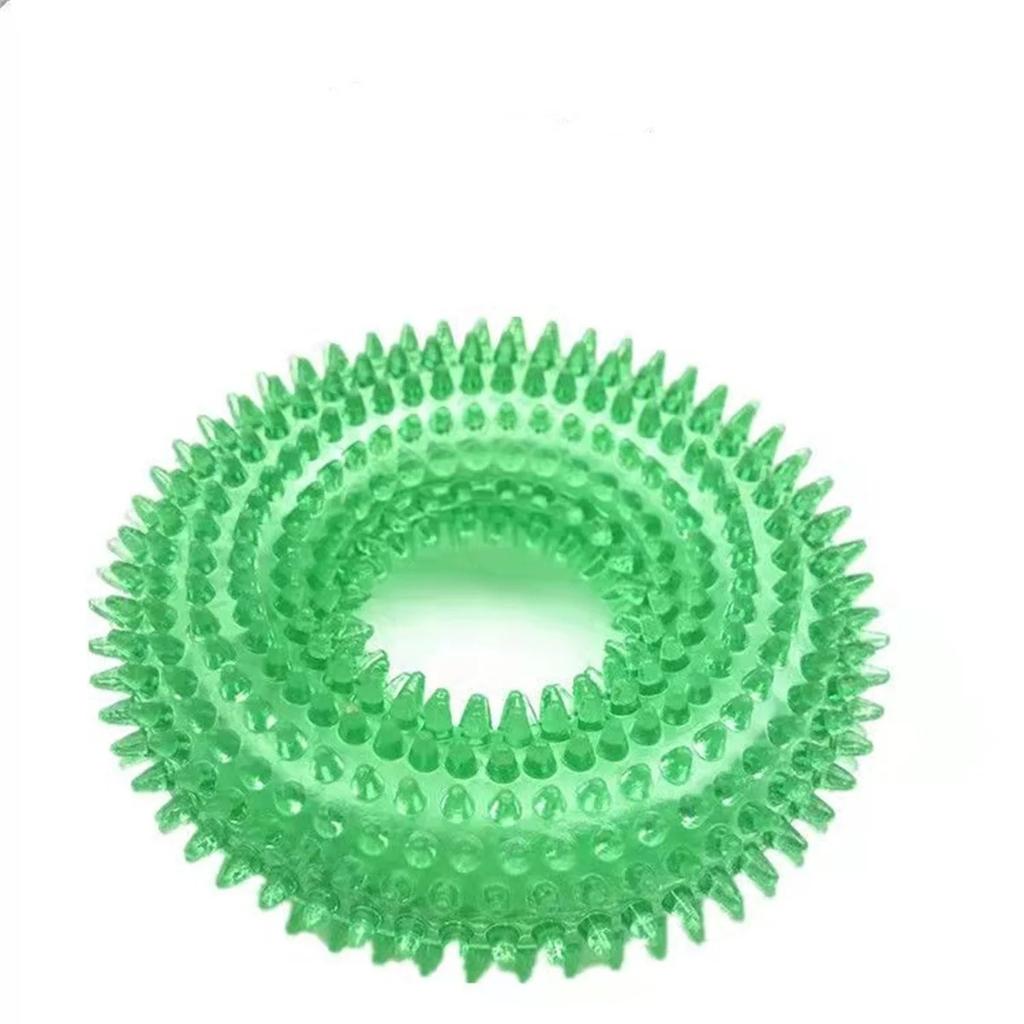 Squeaky Interactive Pet Dog Chew Toy Puppy Bite Resistant Thorn Barbed Tooth Cleaning Toy TPR Molar Chew Toys for Dogs