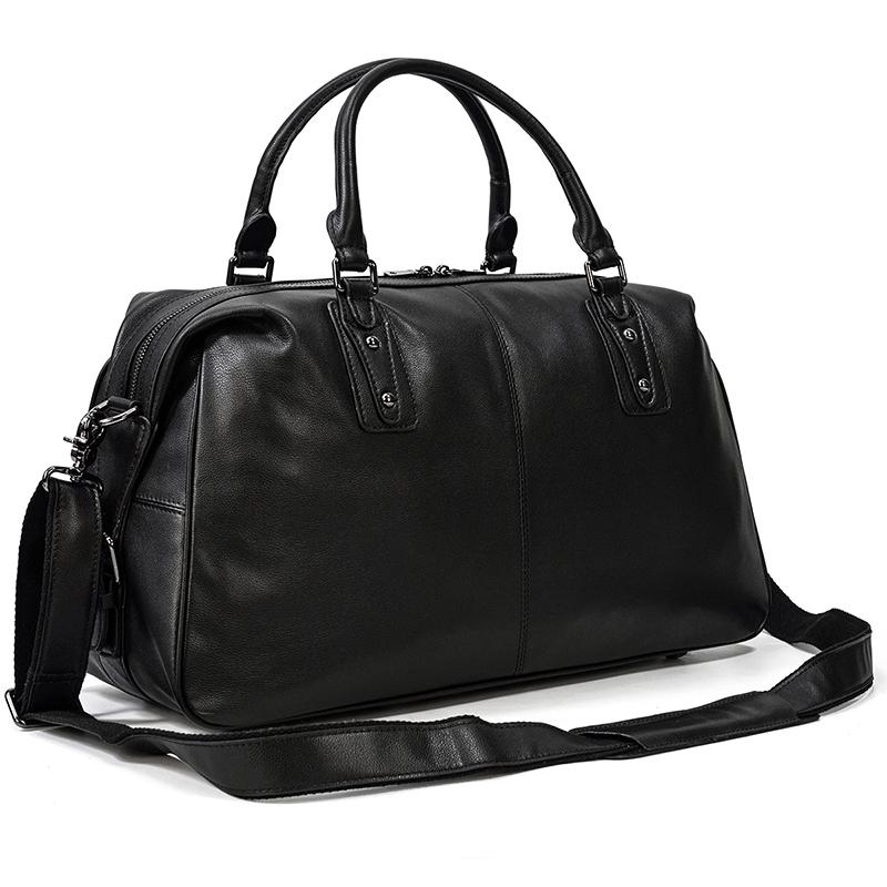 MAHEU Latest Design Black Travelling Bag Men Women Cowhide Leather Duffle Bag Luugage Flight Bag Business Travel Bag Male Female