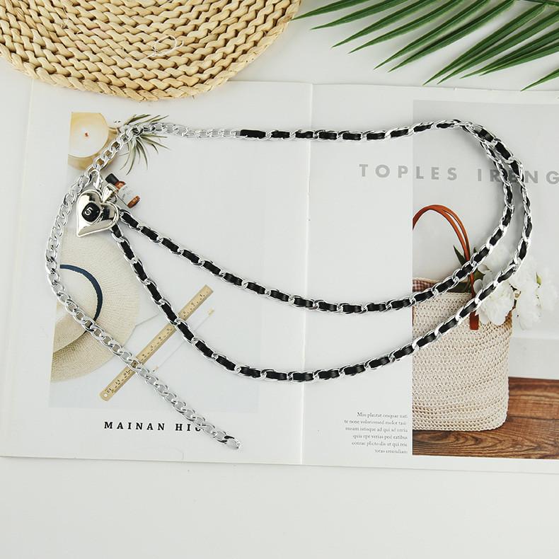 

Fashion Heart Pendant Decoration Women Casual Chain Slim Belt For Summer Fashion Party Decoration
