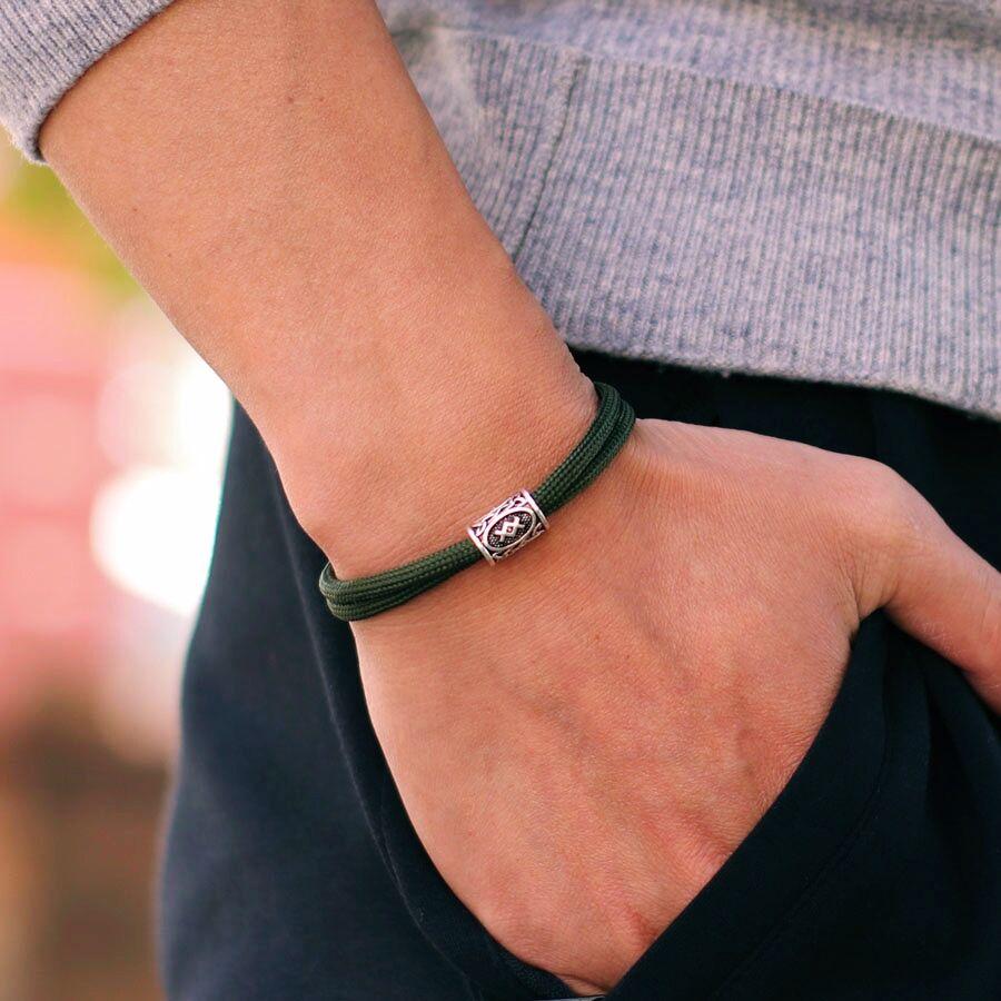 Norwegian Viking Characters Bracelet For Men Sliding And Adjustable Knot Braslet Outdoor Survival Paracord Braclet Pulsera Homme