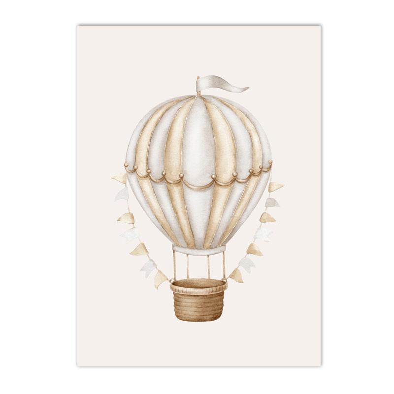 Cartoon Bear Wall Art Print Nursery Canvas Painting Star Hot Air Balloon Poster Prints Nordic Wall Pictures Baby Room Decoration