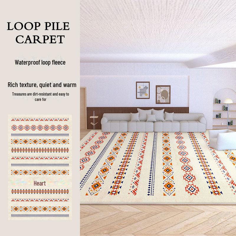Nordic-style Persian Bedroom Carpet, Moroccan Velvet Sofa Throw, High-grade Floor Mat.