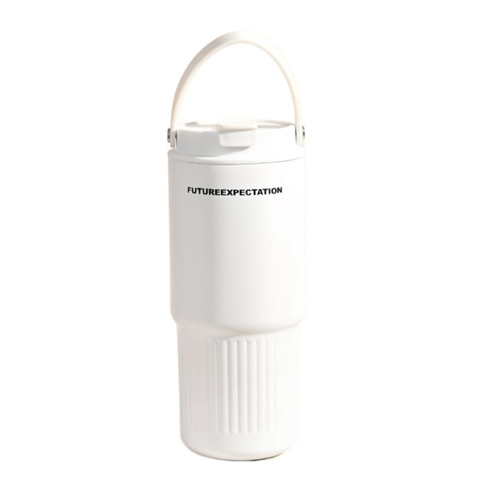 

316 Нержавеющая сталь Автомобильная соломенная чашка для воды Большой емкости Вакуумная фляга Термос Бутылка для ежедневного использования белый