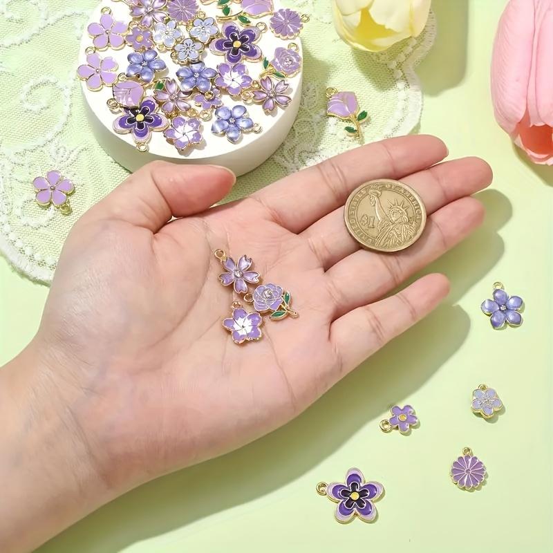20pcs Elegant Enamel Charm Set, Jewelry Making Accessories Pendant,  for DIY Small Gifts for Friends and Family