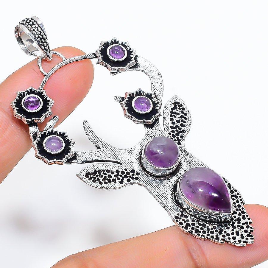 

Sage Amethyst Gemstone Handmade Ethnic Jewelry Pendant 3.07 VR-3887