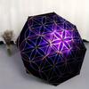 Vibrant Purple Flower of Life Umbrella, Portable 3-Fold Umbrella for Men & Women,Christmas Gift ES65