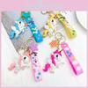 Lindo Colgante Llavero Caballo Arcoíris Dibujos Animados Muñeca de Silicona Unicornio Decoración Anillo Llavero de Coche para Mujer Bha-008y