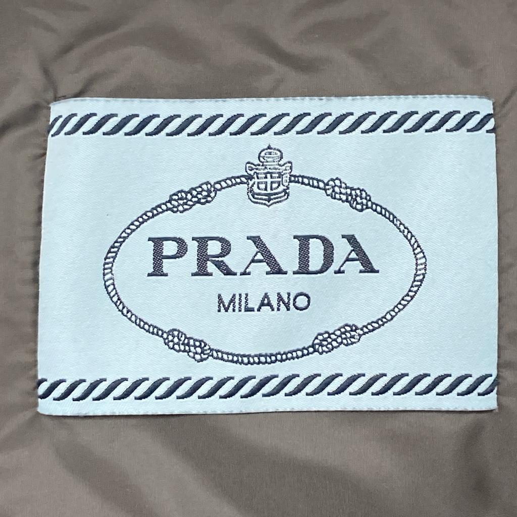 PRADA Domestic regular 29E117 fur-lined triangle logo down jacket coat 40 grayUsed