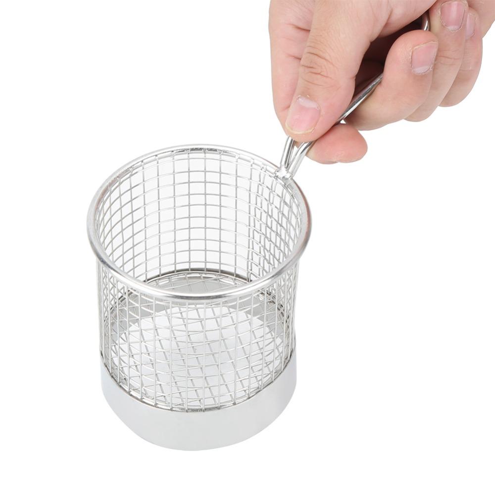 Round Shape French Fry  Basket With Handle Fries Holder Table Serving Food Container  Coffee Shop