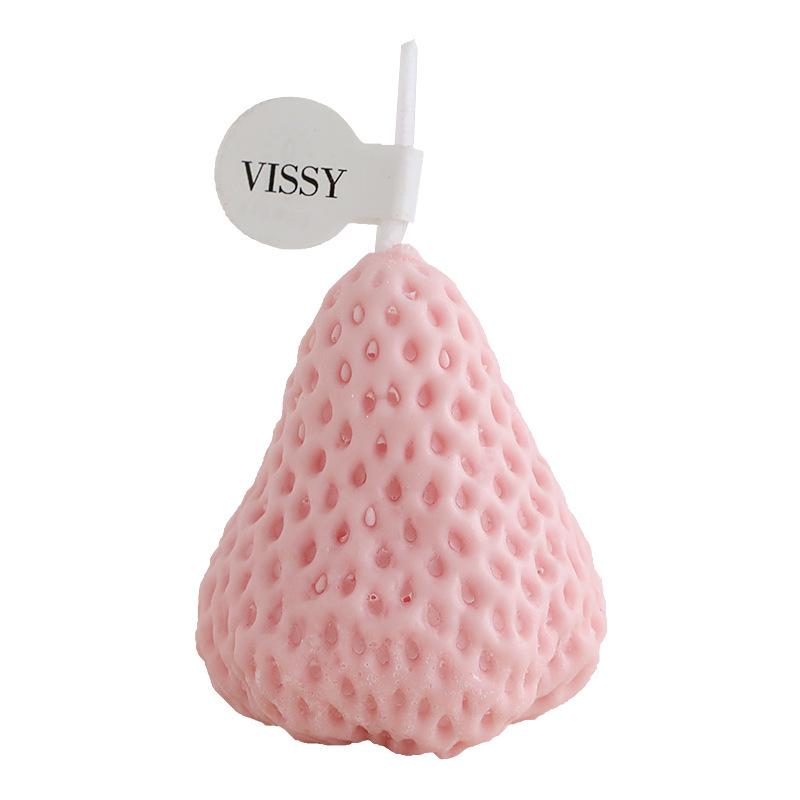 Strawberry Scented Soy Wax Candle - Creative Fruit-Shaped Home Decor for Parties and Birthdays