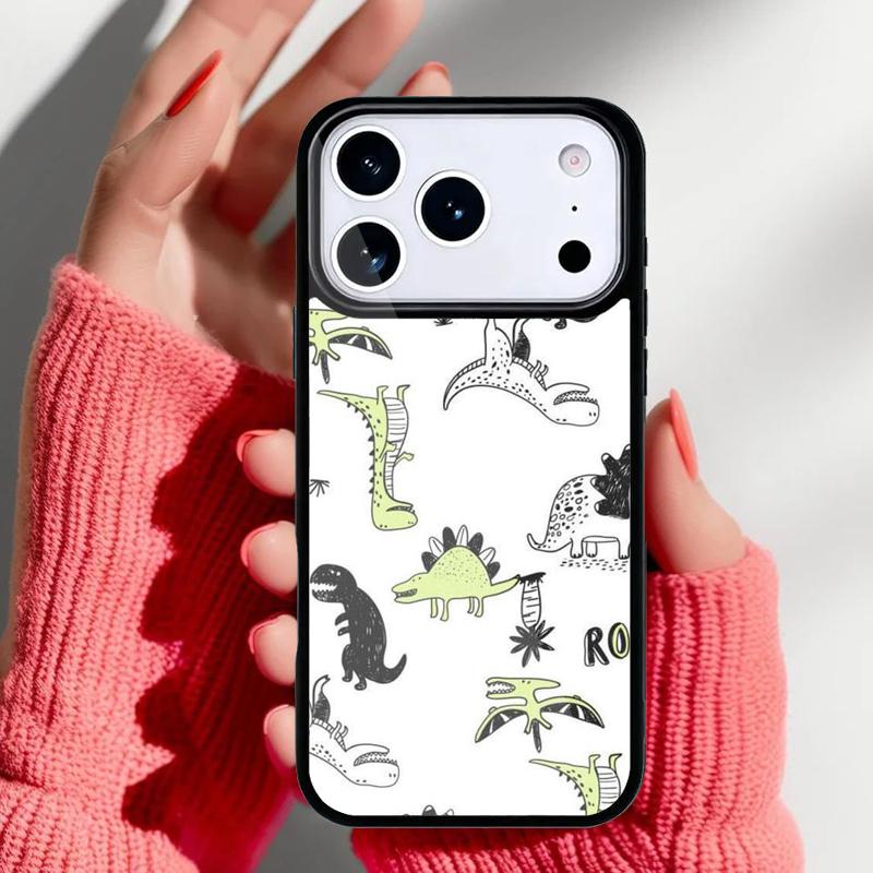 Lustiges Dinosaurier-Muster Dino Handyhülle für iPhone 17 16 15 14 13 Pro Max Rückabdeckung für 12 11 Pro Hülle