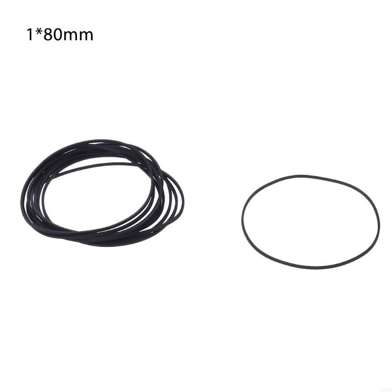95AF 10 Stück Antriebs-Flachriemen Gummi DVD Kassettenrekorder Plattenspieler Riemenband Kassettenband Ersatzzubehör 1mm