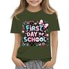 Children's Casual and Fashionable Round-Neck Printed Short-Sleeve Top for Back-to-School